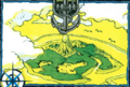 Artwork of Koholint Island from The Legend of Zelda: Link's Awakening — Nintendo Player's Guide by Nintendo of America