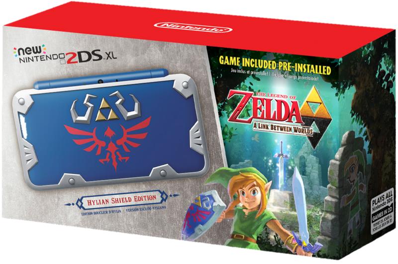 File:New Nintendo 2DS XL Hylian Shield Edition NA Box.png