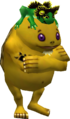 The Cold Goron wearing Don Gero's Mask from Majora's Mask 3D