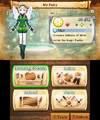 Promotional screenshot of the My Fairy menu from Hyrule Warriors Legends