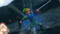 Link performing a Spin Attack in Hyrule Warriors