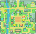 The in-game map of Hyrule Town from The Minish Cap