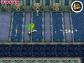 Link dodging arrows in a corridor.