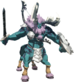 A Blue-Maned Lynel wielding a Knight's Broadsword from Tears of the Kingdom