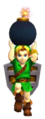 Render of Child Link throwing a Bomb