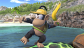 Closeup of Diddy Kong in the Great Bay (Stage) Stage