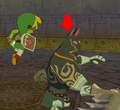 A Knight's Crest worn by a Darknut as seen in-game from The Wind Waker