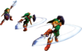 Summary Artwork of Link performing a Spin Attack Type Artwork Source Zelda Europe, uploaded by Melora Game This is a file pertaining to Ocarina of Time. Licensing This file depicts work from a copyrighted video game or otherwise copyrighted material. The copyright for it is most likely owned by either Nintendo and/or its affiliates or the person or organization that developed the concept. It is believed that its use here constitutes fair use, given that: *it is used in a non-commercial setting, and therefore is not being used to generate profit in this context *its use here does not significantly impede the right of the copyright holder to sell the copyrighted material *it is used in a largely unaltered state, where any editing has been done purely for cosmetic/display purposes *the original content of the image has not been modified, and it is not a derivative work