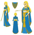 Concept art of Zelda in her dress