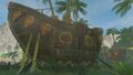 Fishing Resort in Lurelin Village, as seen in-game. Note the spiral crest on the side of the building