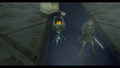 Link and Midna confronting Ganondorf inside the Throne Room from Twilight Princess HD