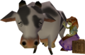 Cremia caressing a Cow from Majora's Mask