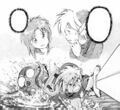 Link fighting Hydrosoar from the Link's Awakening manga by Ataru Cagiva