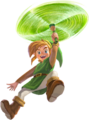 Link using the Tornado Rod to fly