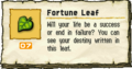 The Fortune Leaf along with its description
