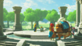 The Champions gathered at the Sacred Ground Ruins from Breath of the Wild