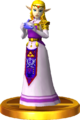 Trophy of Princess Zelda holding the Ocarina of Time from Super Smash Bros. for Nintendo 3DS