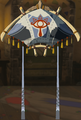 The Paraglider with the Sheik Fabric equipped from Tears of the Kingdom