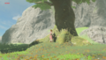Aliza standing under a Tree from Breath of the Wild