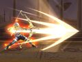 Sheik shooting a Light Arrow from Super Smash Bros. Brawl