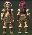 Front and back view of the Barbarian Set in Breath of the Wild
