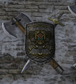 Snowpeak Ruins crest on a shield