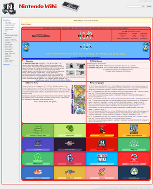 The current layout of NintendoWiki