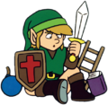 Link with his inventory