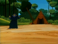 Ganon standing near an Underworld entrance in the animated series