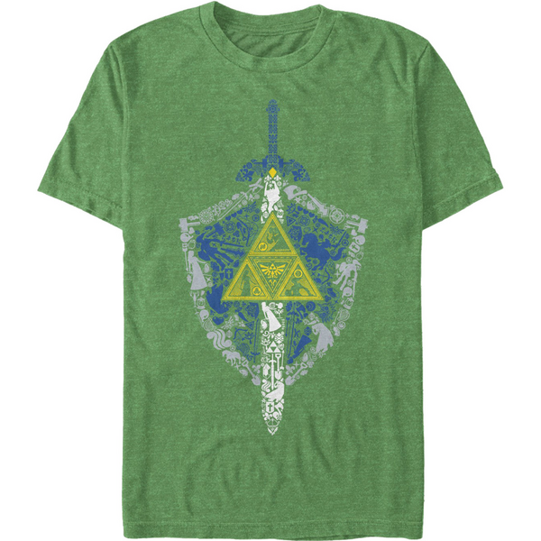 File:The Legend of Zelda - Iconic Mosaic T-shirt Green.png