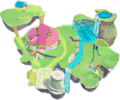 The map icon for Skyloft after the Statue of the Goddess breaks off from Skyward Sword HD