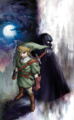 Cloaked Zelda along with Link from Twilight Princess