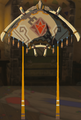 The Paraglider with the Goron-Champion Fabric equipped from Tears of the Kingdom