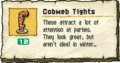 The Cobweb Tights along with their description