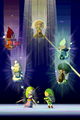 The Lokomo performing together with Link and Princess Zelda.