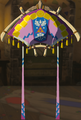 The Paraglider with the Bygone-Royal Fabric equipped from Tears of the Kingdom