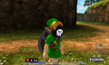 Link wearing the Blast Mask from Majora's Mask 3D