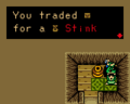 Link obtaining the Stink Bag, as seen in-game