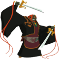 Ganondorf wielding his swords, as seen in-game