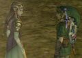 Link and Zelda look at each other