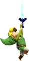Toon Link performing the Jump Thrust in Super Smash Bros. for Wii U