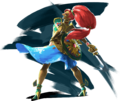 Artwork of Urbosa with the Scimitar of the Seven and the Daybreaker from Breath of the Wild