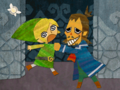 Link meets Linebeck in the Temple of the Ocean King.
