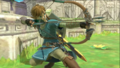 Link aiming two Arrows with the Traveler's Bow from Super Smash Bros. Ultimate