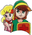 Artwork of Link and Zelda from Nintendo Power