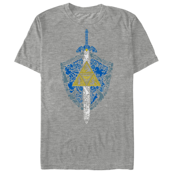File:The Legend of Zelda - Iconic Mosaic T-shirt Athletic Heather.png