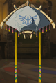 The Paraglider with the Goddess Fabric equipped from Tears of the Kingdom