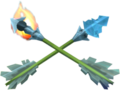 The Fire and Ice Arrows from The Wind Waker