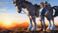 Artwork of Link and a Horse