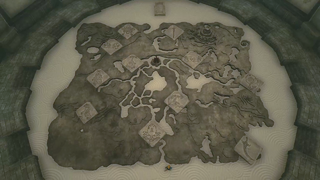 A screenshot of the Floor Map depicting an ancient Hyrule